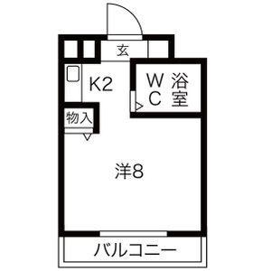 ハイツ水鐘(ワンルーム/3階)の間取り写真