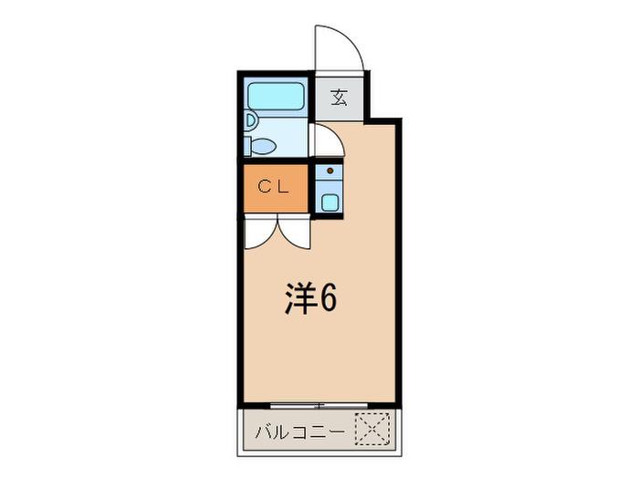 ハイツニュータカバ(ワンルーム/2階)の間取り写真