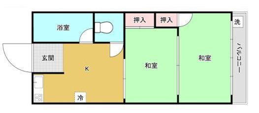 齊藤マンション(2K/4階)の間取り写真