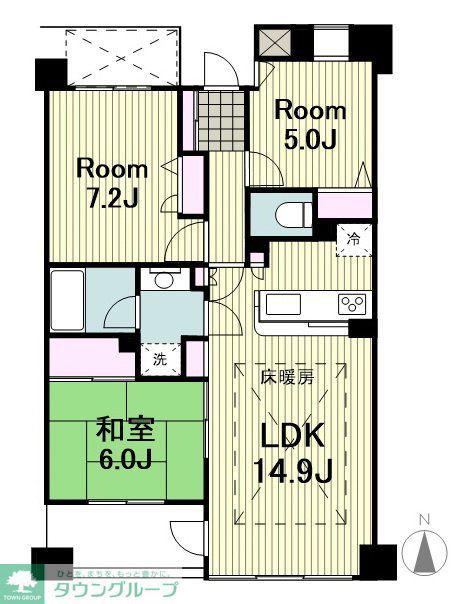 クレッセントウインドスクエア(3LDK/5階)の間取り写真