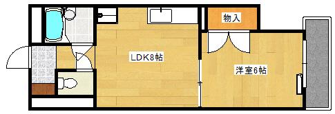 コーワ・レジデンス(1LDK/4階)の間取り写真