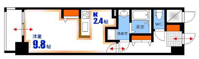 ラルウェンディ縮景園前イースト(1K/2階)の間取り写真