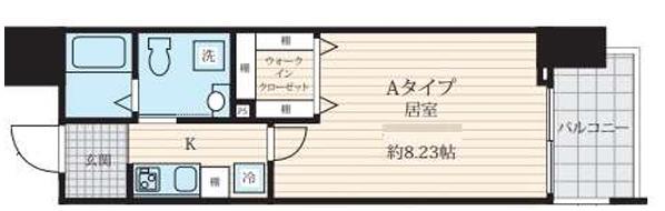 LUMEED江古田(1K/5階)の間取り写真