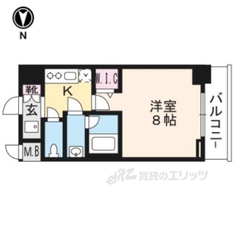 エステムコート京都西院(1K/2階)の間取り写真