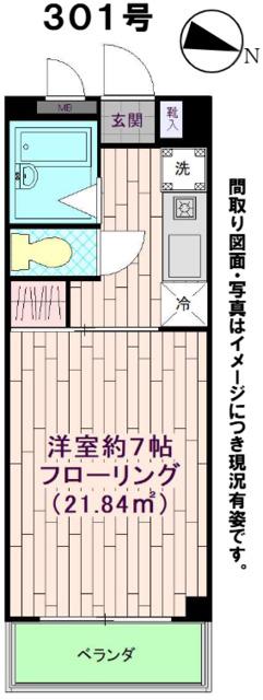 ふる・りゅん(1K/3階)の間取り写真