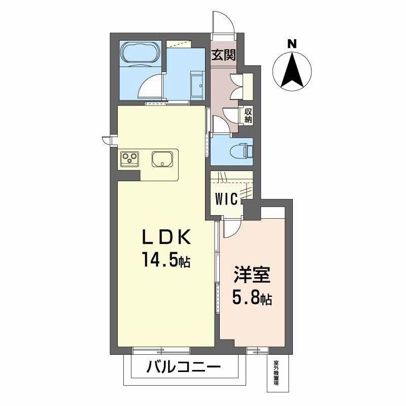 シティプラザ青森C棟(1LDK/1階)の間取り写真