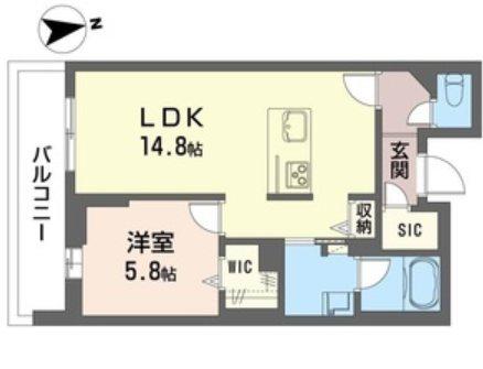 ルチーナ・ヴェルデア(1LDK/2階)の間取り写真