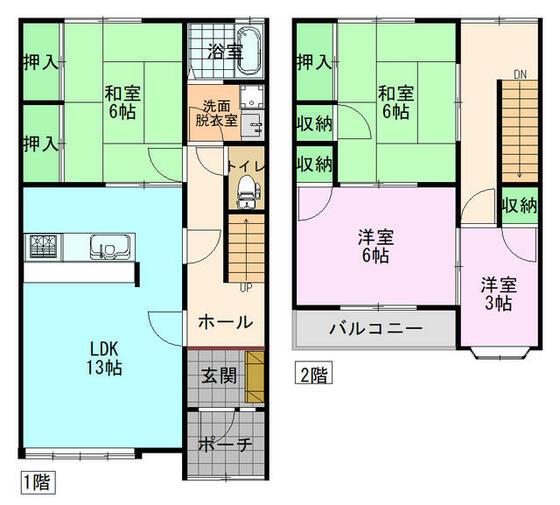 メゾネット(4LDK/1階)の間取り写真