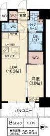 スプランディッド江坂III(1LDK/3階)の間取り写真