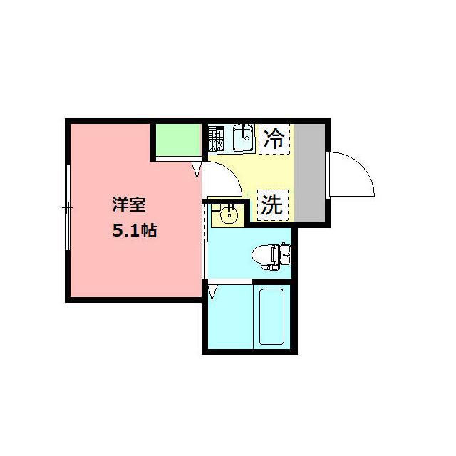グロワール長尾台町(1K/2階)の間取り写真