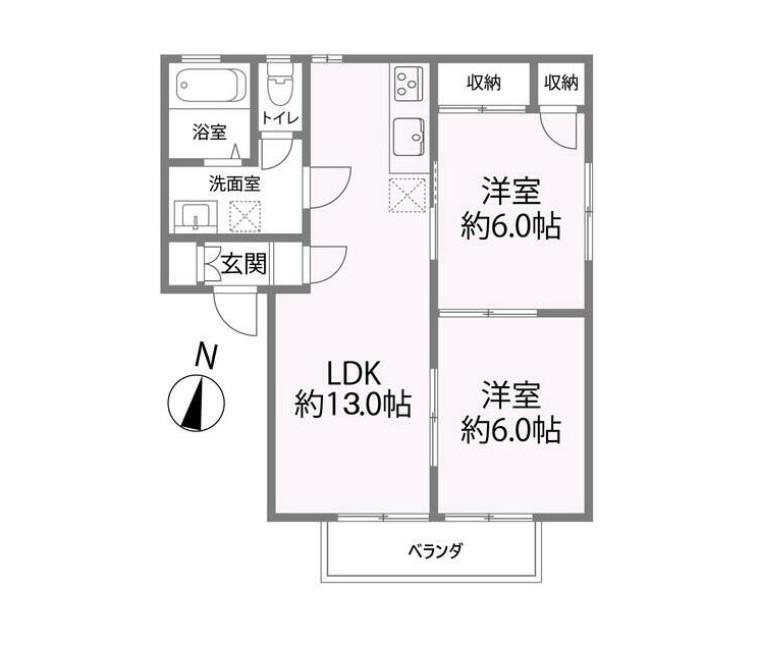 サンハイツⅡ(2LDK/2階)の間取り写真