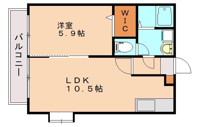 ドアーズ南福岡B(1LDK/1階)の間取り写真