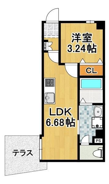 マーレ大正(1LDK/1階)の間取り写真