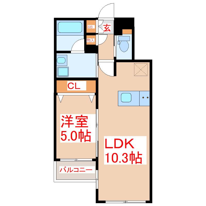 リテラス清水(1LDK/2階)の間取り写真