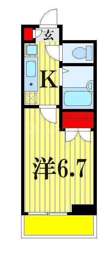 プライマル西船橋(1K/7階)の間取り写真
