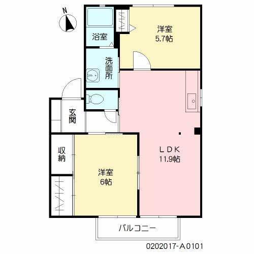 プレステージ大貞(2LDK/1階)の間取り写真