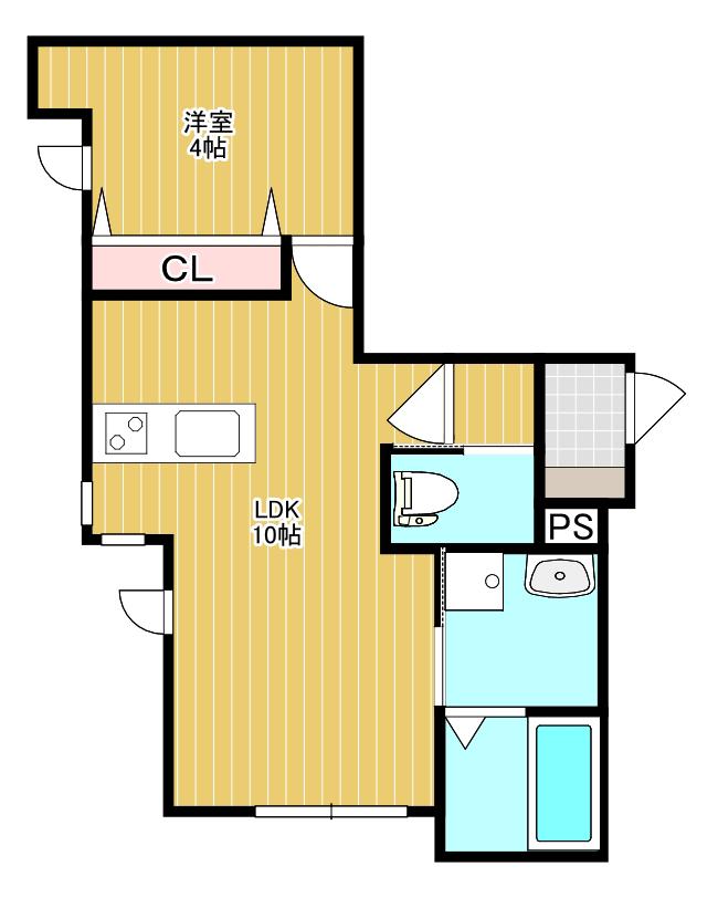 COZYCOURT(1LDK/1階)の間取り写真