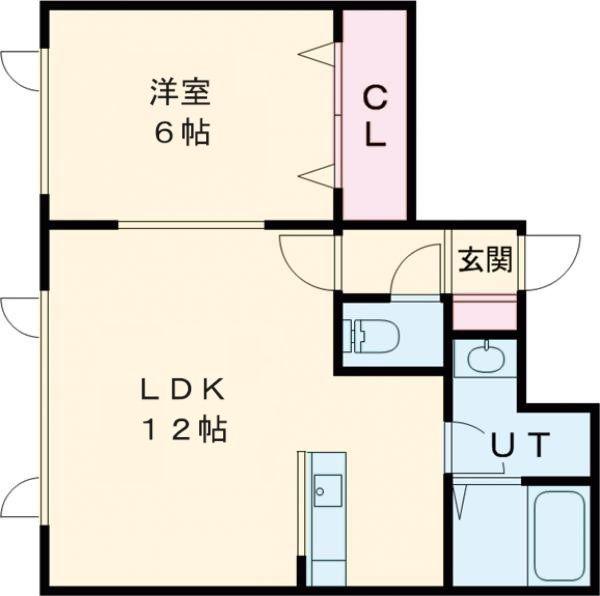 レインボーハウスSORA(1LDK/1階)の間取り写真