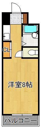 リバーサイド中津口(ワンルーム/6階)の間取り写真