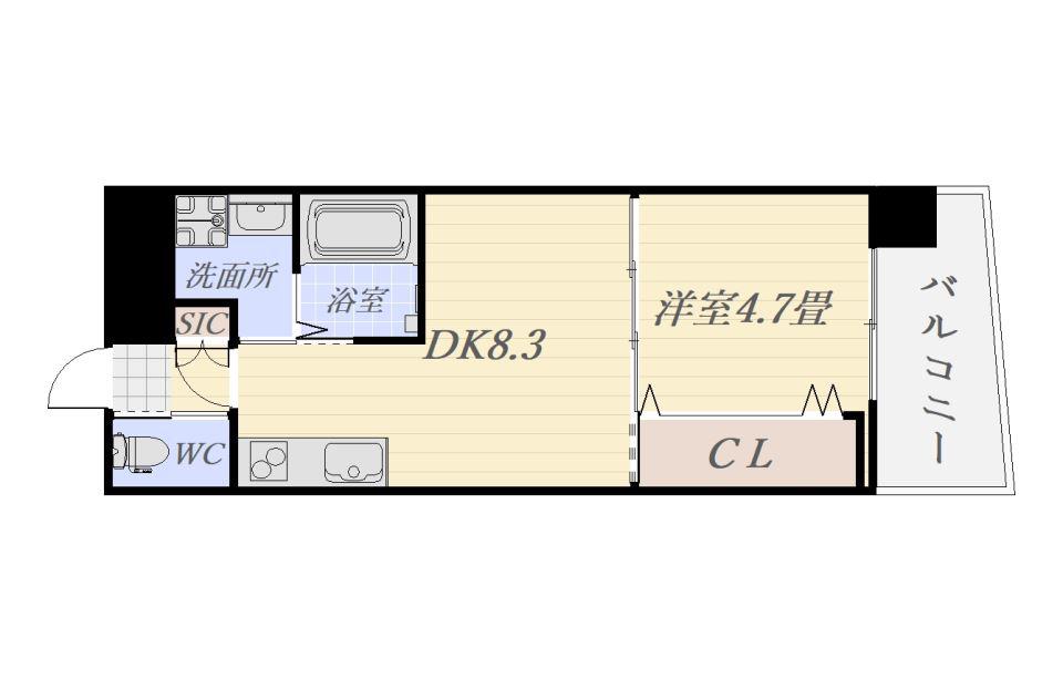 唐湊ヒルズ(1DK/3階)の間取り写真