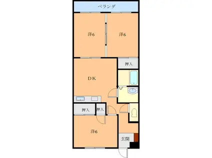 マーメイド(3DK/3階)の間取り写真