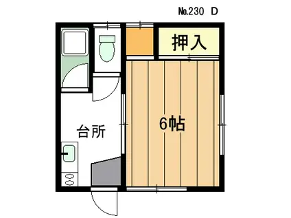 上浜ハイツ(1K/1階)の間取り写真