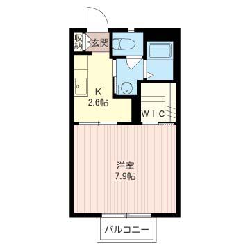 ワセイコーポIII(1K/2階)の間取り写真