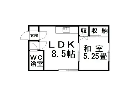 ハイツ田代(1LDK/1階)の間取り写真