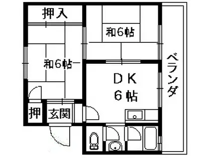 NHマンション(2DK/2階)の間取り写真