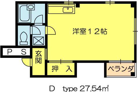 PAL御陵(1K/1階)の間取り写真