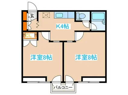 グレース宮の森(2K/3階)の間取り写真