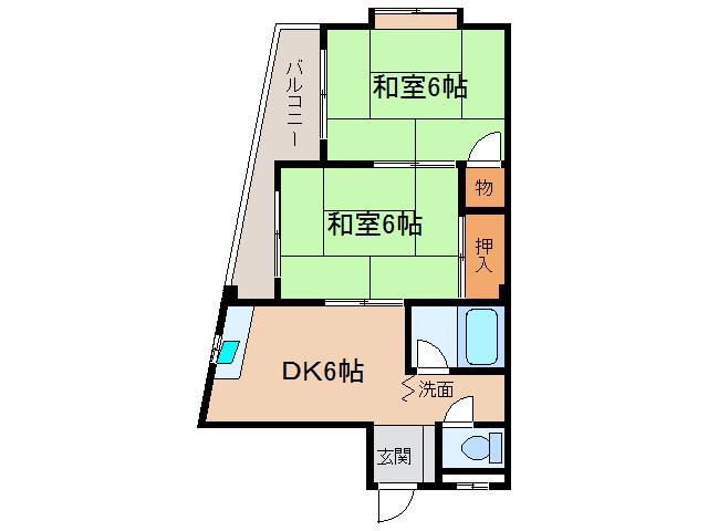 桜井ハイツ(2DK/3階)の間取り写真