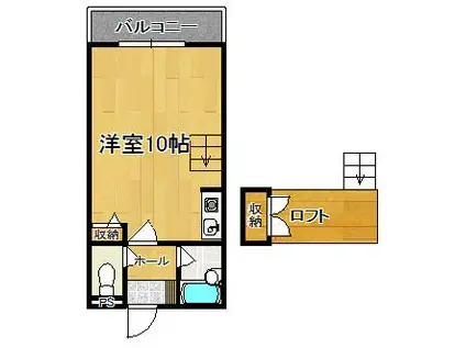 阪本マンション(ワンルーム/2階)の間取り写真