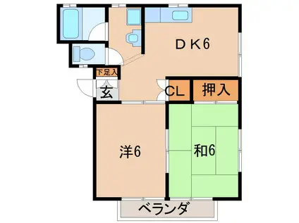 さくらハイム(2DK/1階)の間取り写真