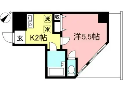 コンフォート・キタミ(1K/5階)の間取り写真