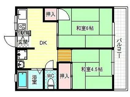 シティハイムマシタI(2DK/2階)の間取り写真