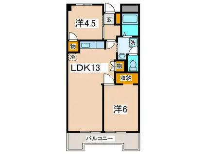 フォーレストマンション(2LDK/3階)の間取り写真