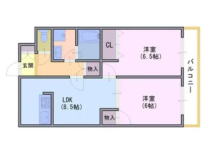 ボアビスタ(2LDK/2階)の間取り写真