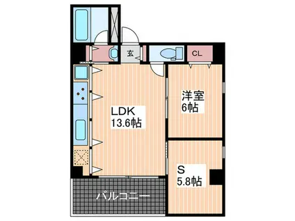 87G YOSHIJIMA AVE(1SLDK/6階)の間取り写真