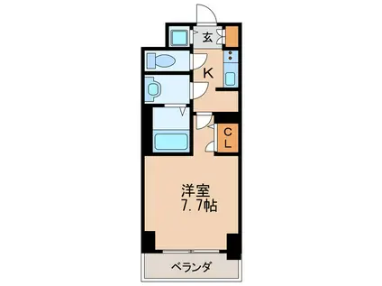 S-RESIDENCE葵(1K/14階)の間取り写真