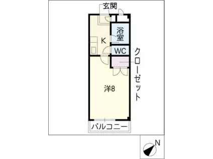 エトワール弐番館(1K/2階)の間取り写真