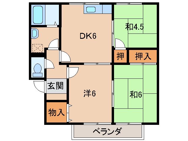 セジュールアキバ(3DK/2階)の間取り写真