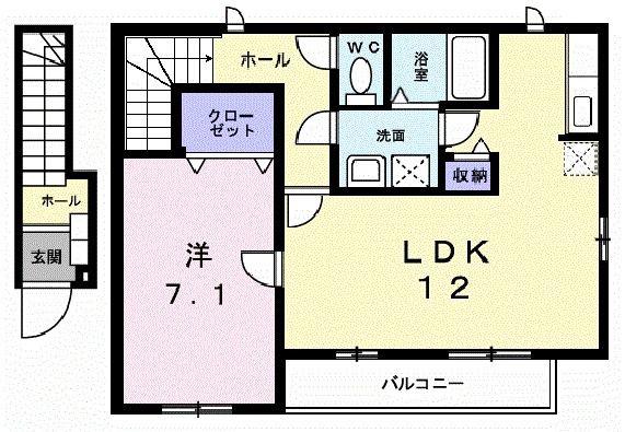 グレイス横黒(1LDK/2階)の間取り写真