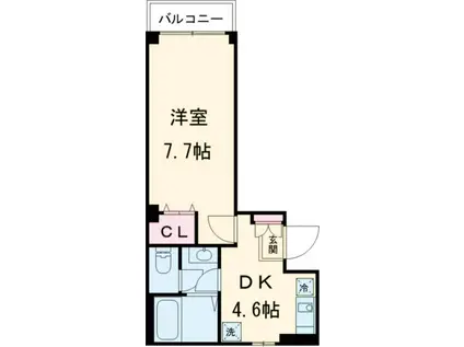サンボナール鈴木(1DK/3階)の間取り写真