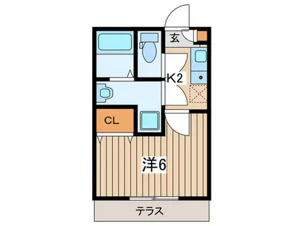 フルセイル桜ヶ丘(1K/1階)の間取り写真