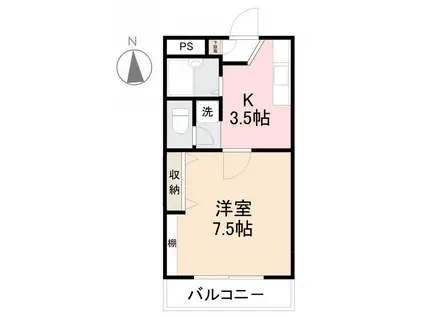 ニューエスト石丸I(1K/1階)の間取り写真