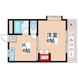 オークハウス(1K/2階)の間取り写真