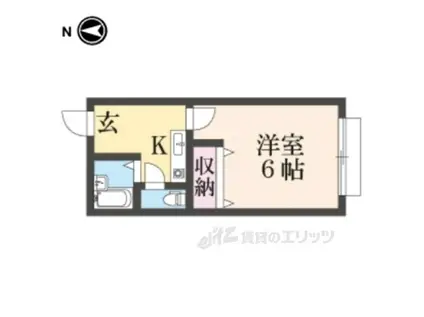 亀岡一谷ハイツ(1K/2階)の間取り写真