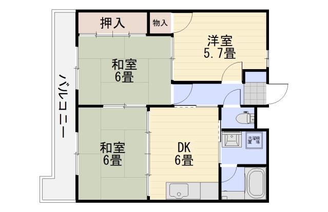 妙マンション(3DK/3階)の間取り写真