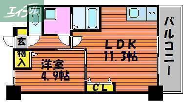 メゾンドW(1LDK/2階)の間取り写真